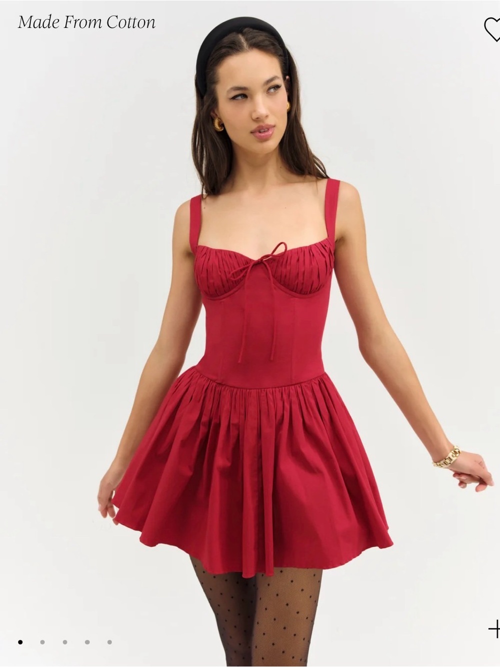 Helena Poplin Bustier Red Mini Dress | Size XS
